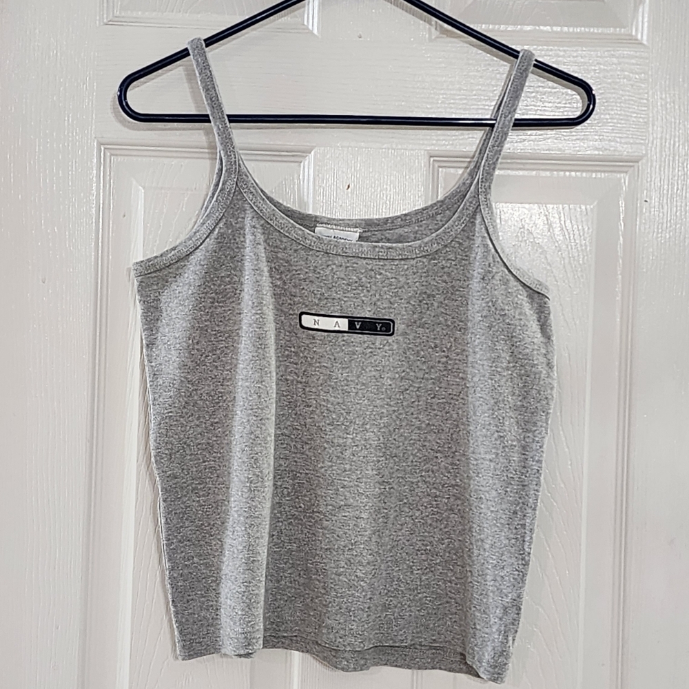 VTG 90s The Cotton Exchange Navy Academy Cami Tank Top Grey L
